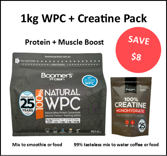 Boomers Whey Protein Concentrate 1kg + Creatine Monohydrate 500g